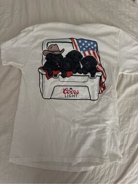 Black Puppies and American Flag Coors Light Tee